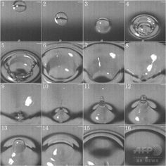 the steps in how to make soap bubbles with water droplets on top and below them