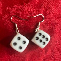 Dice Earrings Lead & Nickel Free Vintage Dice, Dice Earrings, Swirly Designs, Hamsa Earrings, Handmade Jewelry Earrings, Mini Earrings, Purple Diamond, Metal Heart, Heart Drop Earrings