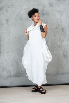 Avant garde linen dress, Summer linen dress linen clothing, White linen dress, Kaftan dress Avant garde linen dress linen clothing for momen is made of perfectlinen, high quality pure linen, soft italian linen Linen Kaftan dress - available in XS \ S \ M \ L \ XL \ XXL \ 3XL \ 4XL \ 5XL \ 6XL Please, take a look at the sizing charts last picture of the item's gallery before placing an order of Long linen dress. Our model is wearing Beige Summer linen dress, size S. Thank you! For any additional White Linen Midi Dress For The Beach, White Linen Midi Dress For Vacation, Linen Kaftan, Avant Garde Dresses, Asymmetrical Collar, Linen Dress Summer, White Linen Dress, Dress Kaftan, Long Linen Dress