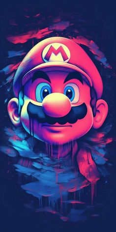 an image of a mario bros character with blue eyes and a mustache on his head