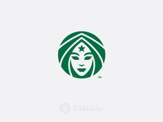 the logo for starbuck's, which has an image of a person with a mask