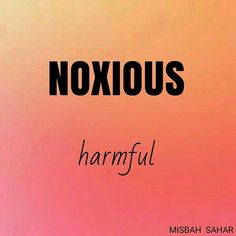 a pink and yellow background with the words noxious in black text on it