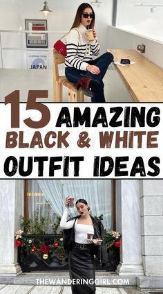 Wondering how you can slay with your black and white outfits? This post shows you 15+ cute black and white outfits ideas. Whether you’re looking for black and white OOTD, black and white office outfits, black and white dress outfit summer, black and white summer outfits, or black and white outfits aesthetics, this post has it all. Tap to learn the best black and white outfits to wear today! Black And White Dress Outfit, Black And White Ootd, Black White Dress Outfit, Edgy Black Outfits, Classy Black Outfits