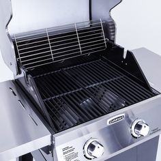 the grill has two burners on it