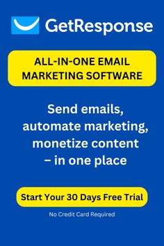 Looking to grow your business with email marketing? 🚀 GetResponse makes it easy with all-in-one tools for creating, automating, and tracking campaigns! From email templates and automation workflows to advanced analytics, it’s everything you need to reach and engage your audience. Start your free trial now 📧✨ #getresponse #emailmarketing #digitalmarketing #marketingtools Email Marketing Software, Marketing Goals