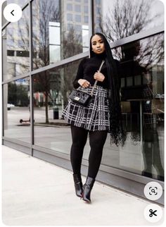 Black Fall Outfits Black Women, Long Boot Outfits Fall, Fall Outfits With Skirts Black Women, Black Collar Shirt Outfit Woman, What To Wear To The Fair Fall, Office Christmas Party Outfit Black Women, Furneal Ideas Outfits Black, Black Women Winter Outfits Fashion Ideas, Thanksgiving Outfit Inspo Plus Size