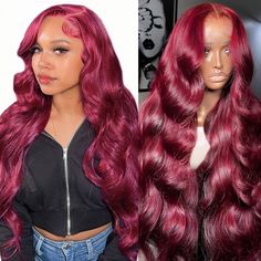 PRICES MAY VARY. ❤ Burgundy Lace Front Wigs Human Hair Material: 99j Body Wave Human Hair Wig, 100% Brazilian Virgin Body Wave Remy Human Hair,180% Density, Full And Thick, Looks More Full & Natural.Soft and Tangle-Free,No Shedding, Human Hair Lace Front Wigs Can Be Dyed, Curled, Straightened, Styled As You Like. ❤ 99j Red Lace Front Wigs Human Hair Cap Size: Burgundy Wig Human Hair Body Wave, Average Cap Size (22.5 Inch) With Adjustable Straps And 3 Combs, It Can Match Most People Perfectly, Yo Burgundy Wig, Blonde Bob Wig, Lace Frontal Wigs, Lace Front Wigs Human Hair, Red Wigs, Burgundy Hair, Wigs Human Hair, Colored Wigs, Burgundy Lace