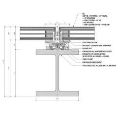 the technical drawing shows how to install an overhead beam