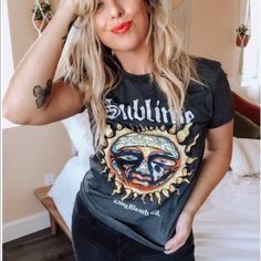 Shirt Is New With Tags Sublime Short Sleeves Crew Neck Tee Has A Graphic Of The Band Sublime On The Front Size: Xs Color: Gray Tags: Band Tour Music Concert Boho Tour Music, Music Concert, Crew Neck Tee, Chic Style, Graphic Tee, Graphic Tees, Short Sleeves, Womens Tops, Crew Neck