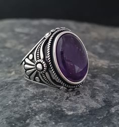 This Signet Yggdrasill ring is stylish and pretty ideal for everyday use. Engraving details of 925k handmade silver ring are very detailed and eye-catching. The ring is coated with oxide to emphasize the details of handmade engraving                                    ○ For More Stylish Ring/Pendants ○ ✔https://www.etsy.com/shop/RedFoxSilverCrafts                                   ○ Ring Details And Finishes ○ ✔Gender : Female / Male ✔Finish: Oxidized  ✔Stamp: 925 Sterling Silver ✔ Ring Size: 5 Purple Stone Ring, Minimalist Silver Ring, Purple Rings, Gift Valentines Day, Silver Signet Ring, Stylish Rings, Female Male, Silver Rings Handmade, Size 10 Rings