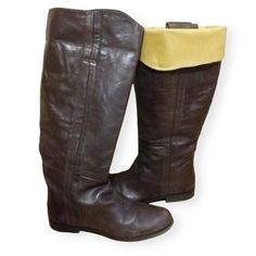 Check out Acne EU 40 Womens High Leather Boots With Low Heel, Round Toe, Brown With Beige, the latest item I added on eBay! #eBay #eBaySeller Boots With Low Heel, High Leather Boots, Low Heels, Acne