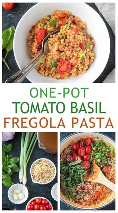 one pot tomato basil fregola pasta