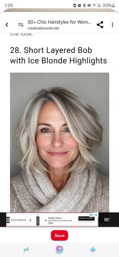 Ice Blonde Highlights, Layered Bob Short, Ice Blonde, Paulas Choice, Layered Bob, Chic Hairstyles, Blonde Highlights, Blonde