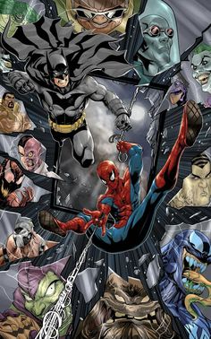 the amazing spider - man and other superheros are depicted in this comic book cover