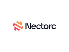 the logo for nectorc is shown in black and orange colors on a white background