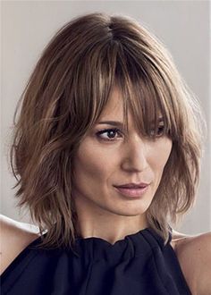 Natural Looking Women'S Medium Bob Hairstyles Natural Straight Synthetic Hair Wigs Capless Wig 14inch Hairstyles 2023 Trends Fine Hair, Grow Out Shag Haircut, 2023 Hairstyle Trends For Women, Short Haircuts For Rectangular Faces, Bob Haircut With Bangs 2023, Bangs And Long Bob, 2023 Hair Trends For Women With Bangs, Fall Haircuts 2022 Medium, Fringed Bob Haircut