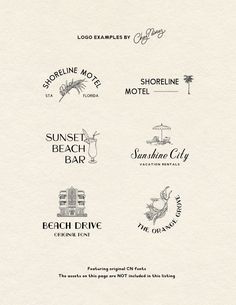 several logos for hotels and motels are shown