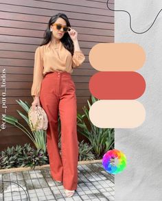 Color Combinations ☂️ 1–9? @cor_para_todos Brand @ravennastore__ 1, 3, 4, 5, 7 2, 6 Carolina Etz @carolinaetz 8. @shop.emme 9.… | Instagram Peach Colour Combinations, Peach Outfit, Colored Pants Outfits, Groovy Fashion, Color Combinations For Clothes, Scarf Women Fashion