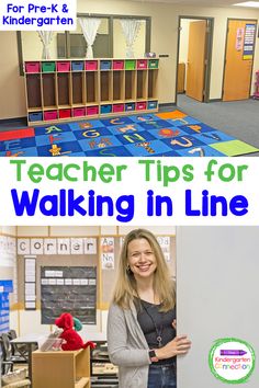 teacher tips for walking in line at the end of her day with text overlay