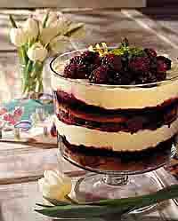 two desserts with raspberries and cream on top