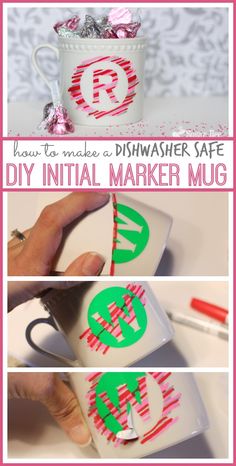 this diy initial marker mug is so cute and easy to make