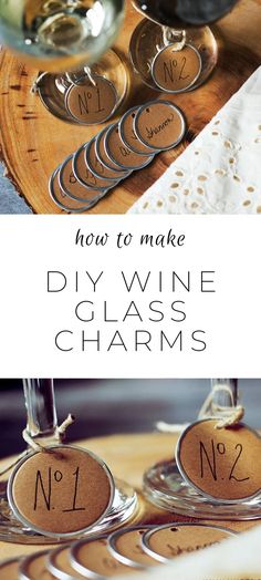 how to make diy wine glass charms with no 1 and no 2 on them