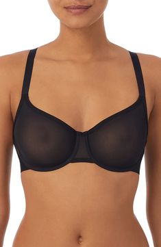 DKNY Sheer Mesh Unlined Bra | Nordstrom Capsule Wardrobe, Nordstrom, Mesh Bra, Mesh Lingerie, Lingerie Tops, Unlined Bra, Day To Night, Demi Bra, To Night