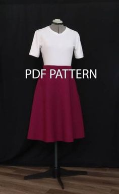 This FLARED SKIRT pattern with seam allowances is  timeless skirt. It "MUST HAVE" piece in your wardrobe. Make it black for classic look, or brighter color to be unique. Any shirt will look good with this skirt. For any occasion. Skirt length approximately 24-1/4 inches (61.5 cm).  Two types of grainlines represent in this pattern. Grainline placement relative to the fall of the flare: Grainline 1 - flares fall toward the side and side front-straight grainline. Need less fabric for pattern layou Flared Skirt Pattern, Flared Skirt, Skirt Pattern, Bright Color, Flare Skirt, Skirt Length, Paper Size, Easy Sewing, Classic Looks