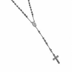 A statement of faith or a statement of fashion? It's completely up to you. Crafted in durable stainless steel, this traditional rosary can also be worn as a necklace. This beaded rosary is 24.0-inches in length and is finished with a traditional crucifix. Rosary Necklace Men, Rosary Like Necklace, Silver Rosary Necklace For Men, Silver Beaded Chain Rosary, Goth Rosary Necklace, Rosary Necklace, Rosary, Stainless Steel