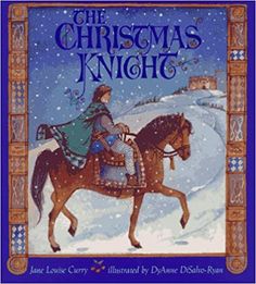 the christmas knight is riding on a horse