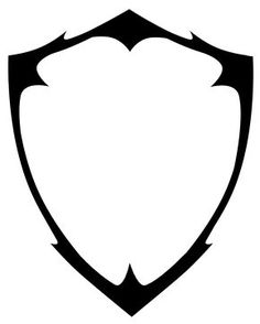 a black and white image of a shield