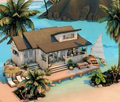 Procreate Brushes Free Sims 3 Beach House, Sims 4 House Sulani, Sims 4 Sulani Lots, Lake House Sims 4, Sims 4 Summer House, Sims 4 Sulani House, Sims 4 Vacation House, Sims Beach House, Sims 4 Sulani House Plan