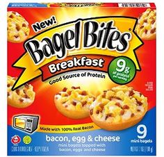 bagel bites breakfast good source of protein, 9 8 ounces each package includes egg and cheese