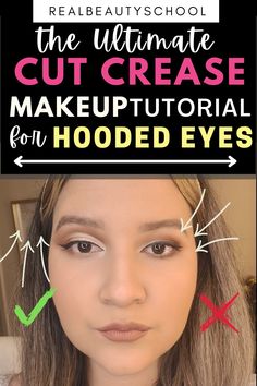 Step by step cut crease tutorial Make Up Yeux, Deep Set Eyes, Face Makeup Tips, Makeup Mistakes, Hooded Eye Makeup