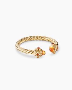 David Yurman | Renaissance Ring in 18K Yellow Gold, 2.3mm Yurman Ring, David Yurman Ring, Women's Rings, Linking Rings, 18k Gold Ring, Citrine Ring, 18k Yellow Gold Ring, Rare Gemstones, Color Ring