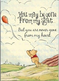 winnie the pooh quote with an image of a balloon flying in the sky above it