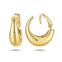 PRICES MAY VARY. ❤Hoop Clip on Earrings: Classic hoop will become your favourite accessory. Clip-on earrings are the perfect way to decorate your ear lobes without the pain of having them pierced. ❤Size: The size of the clip on gold hoop is 0.87*0.79 in and the weight is 0.13 oz/pc.Hypoallergenic and lightweight. ❤Chunky Hoop Clip Earrings: Each clip on earrings comes with rubber pads to protect your ears. This luxurious and exquisite clip earring will make you more confident and charming. ❤Gold Clip On Hoop Earrings Gold, Clip On Gold Earrings, Clip On Hoop Earrings, Fashion 2025, Non Pierced Earrings, Thick Hoop Earrings, Clip Earring, Earrings Classic, Chunky Hoop Earrings