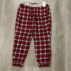 Never Been Worn New With Tags Red Plaid Soft And Cozy Hollister Pj Pants, Red Cotton Pants For Loungewear, Red Bottoms With Pockets For Loungewear, Red Lounge Bottoms With Pockets, Red Loungewear Bottoms With Pockets, Red Relaxed Fit Bottoms For Pajama Party, Red Relaxed Fit Bottoms For Lounging, Relaxed Fit Red Bottoms For Lounging, Casual Red Lounge Pants