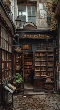 an old book store with lots of books on the shelves