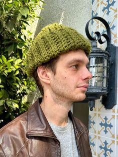 ♣. Handmade chunky ribbed fisherman beanie, with a adjustable foldable chunky ribbed brim. ♣. Beanie height: 6" with 3" brim fold. 9" total height when laying flat without folding.  ♣. Circumference: 18" - 24" Max. Super stretchy and will be more stretchy overtime wearing.   ♣. Made from 80% Acrylic, 20% Wool chunky twisted yarn.  ♣. Model: S, 5'11", 130 lbs. Head circumference: 22".  ♣. Hand wash ONLY. Spot Clean. Hang Dry.  ♣. All sales are FINAL, no returns nor exchanges accepted. ♣. All of our beanies are one of a kind handmade.Please be mindful when shop. DM before you purchase if you have any questions. We are here for you! Fisherman Beanie, Handmade Beanies, Sailor Hat, Knit Cap, Skull Cap Beanie, Skull Cap, Caps Hats, Olive Green, Accessories Hats