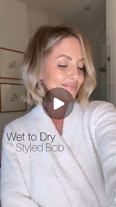 Wet Style Hair, Short Bob On Curly Hair, Hair Prep For Styling, Glam Bob Hairstyle, Almost Ready Blog Hair, How To Style Short Textured Bob, Bob Inspiration, Bob Hairstyling, Styling Short Bob Hair