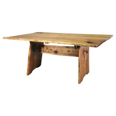 Large one of a kind dining table made from a single slab of wood and set on a wood base. All pieces have a rustic live edge, giving the table a Nakashima form. Please confirm location NY or NJ Dining Table With Drawers, George Nakashima, Grande Table, Live Edge Dining Table, Live Edge, Dining Room Table, Reclaimed Wood, Table Furniture, Dining Room