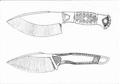 two different types of knifes are shown in this drawing