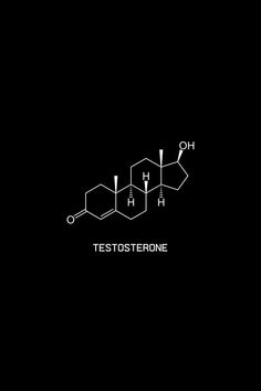 the chemical formula for testosterone is shown in white on a black background