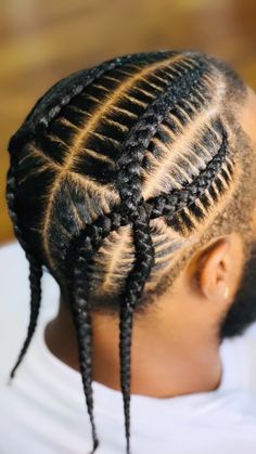 Braids For Guys Black, Easy Men Braids, Cainrows Hairstyles Braids Men, 2 Braids On Men, 4 Braids Men Hairstyle, Male Cornrows Braids For Men, X Braids Men, Men’s Braids Hairstyles Long Hair, Mens Long Hair Braid Styles