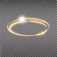 a glowing gold ring on a transparent background with light effects and sparkles in the middle