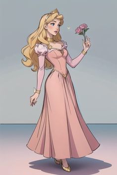 the princess is holding a flower in her hand