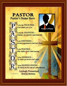 a pastor's certificate with an image of a cross and the words pastor on it