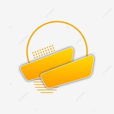 two yellow stickers on white background with space for your text or image, logo, icon png and psd