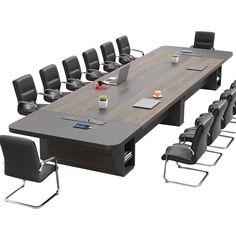 a large conference table with chairs around it